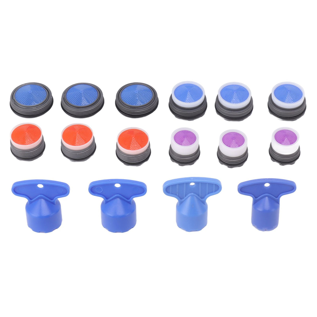16pcs Faucet Bubbler Inner Core Set Kitchen Basin Faucet Aerator Insert Fitting with Removal Wrench