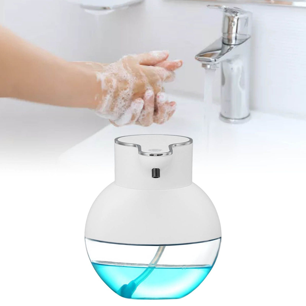 Automatic Soap Dispenser Touchless Rechargeable IPX5 Waterproof Wall Mounted Induction Soap Dispenser 400ml White Foam