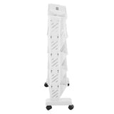 White Storage Organizer Shelf Removable Plastic Movable Bookshelf for Home Study Room 5 Layer