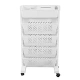 White Storage Organizer Shelf Removable Plastic Movable Bookshelf for Home Study Room 5 Layer - Side View