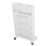 White Storage Organizer Shelf Removable Plastic Movable Bookshelf for Home Study Room 5 Layer