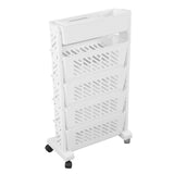 White Storage Organizer Shelf Removable Plastic Movable Bookshelf for Home Study Room 5 Layer - Close-Up Angle