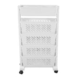 White Storage Organizer Shelf Removable Plastic Movable Bookshelf for Home Study Room 5 Layer - Low Angle