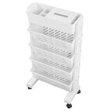 White Storage Organizer Shelf Removable Plastic Movable Bookshelf for Home Study Room 5 Layer