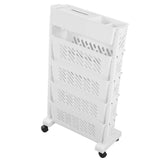 White Storage Organizer Shelf Removable Plastic Movable Bookshelf for Home Study Room 5 Layer