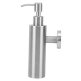 304 Stainless Steel Soap Dispenser Rustproof Refillable Soap Dispenser Soap Pump Bottle for Kitchen Bathroom Wall Mounted, Round - Front View