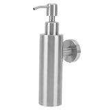 304 Stainless Steel Soap Dispenser Rustproof Refillable Soap Dispenser Soap Pump Bottle for Kitchen Bathroom Wall Mounted, Round - Side View