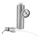 304 Stainless Steel Soap Dispenser Rustproof Refillable Soap Dispenser Soap Pump Bottle for Kitchen Bathroom Wall Mounted, Round - Close-Up Angle