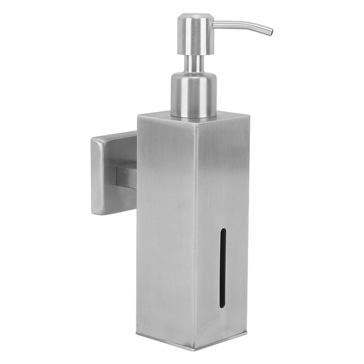 304 Stainless Steel Soap Dispenser Rustproof Refillable Soap Dispenser Soap Pump Bottle for Kitchen Bathroom Wall Mounted, Square