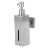 304 Stainless Steel Soap Dispenser Rustproof Refillable Soap Dispenser Soap Pump Bottle for Kitchen Bathroom Wall Mounted, Square - Side View