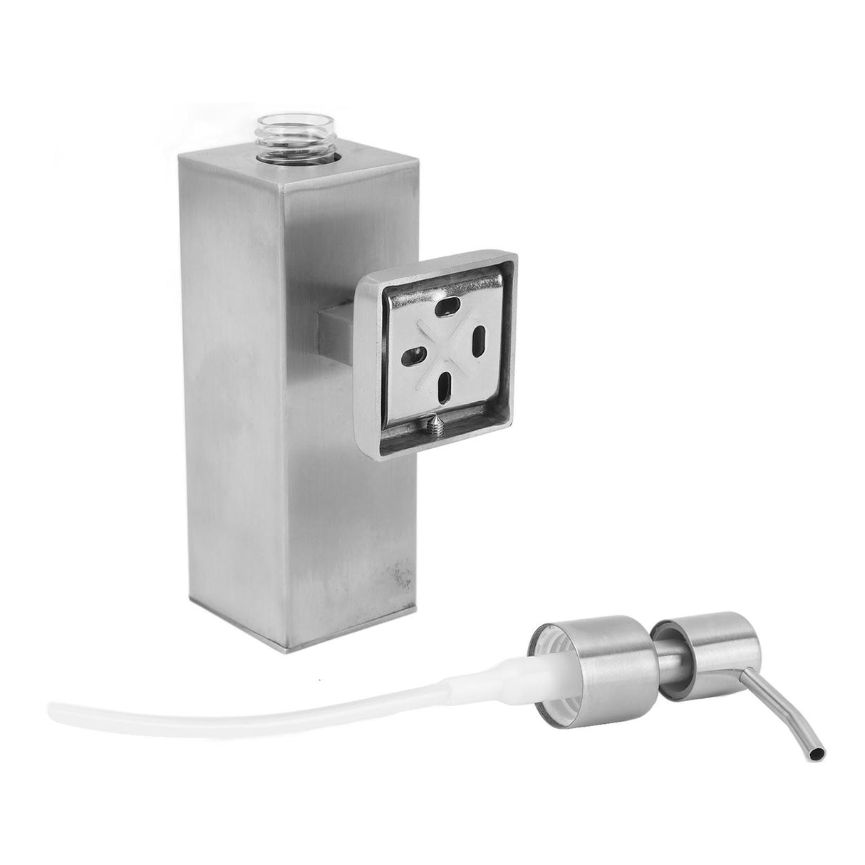 304 Stainless Steel Soap Dispenser Rustproof Refillable Soap Dispenser Soap Pump Bottle for Kitchen Bathroom Wall Mounted, Square