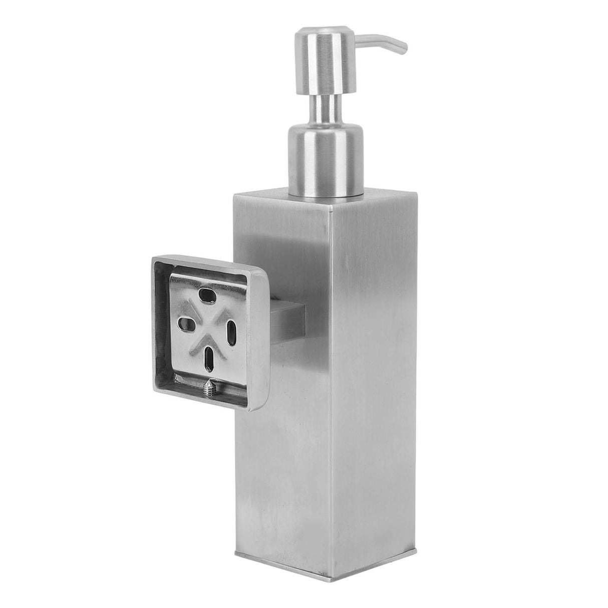304 Stainless Steel Soap Dispenser Rustproof Refillable Soap Dispenser Soap Pump Bottle for Kitchen Bathroom Wall Mounted, Square