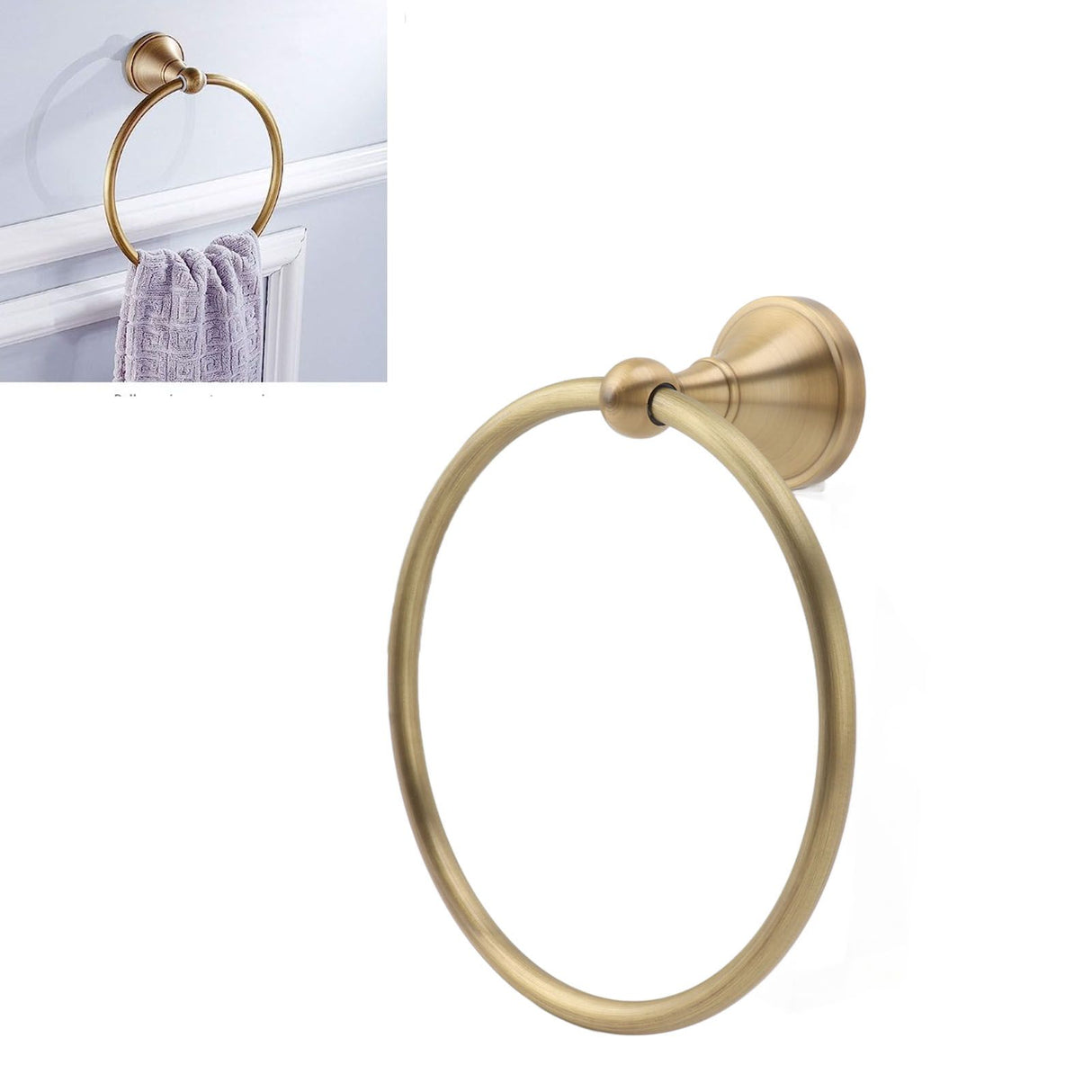 Bath Towel Ring Copper Round Wall Mounted Hand Shower Towel Holder Rack for Bathroom 960830