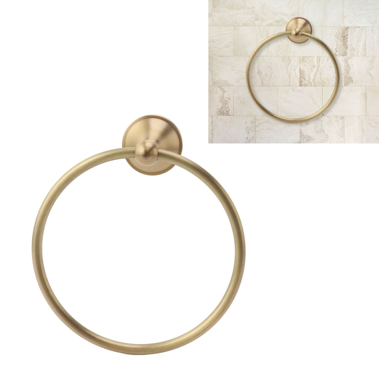Bath Towel Ring Copper Round Wall Mounted Hand Shower Towel Holder Rack for Bathroom 960830