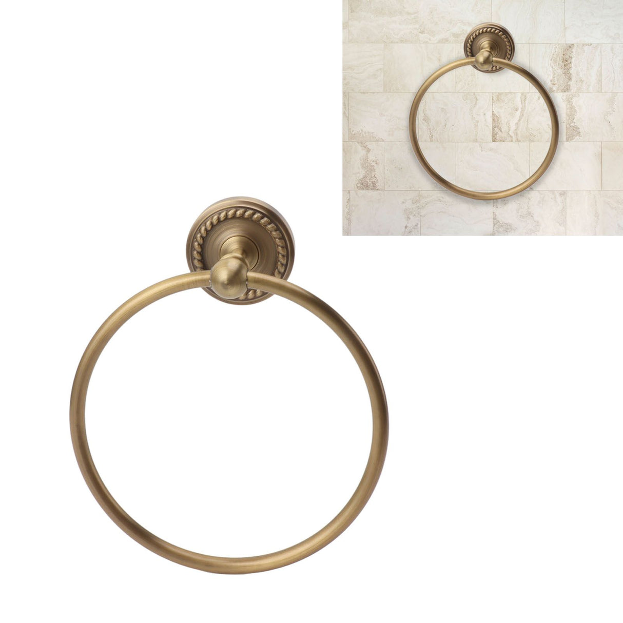Bath Towel Ring Copper Round Wall Mounted Hand Shower Towel Holder Rack for Bathroom 970830
