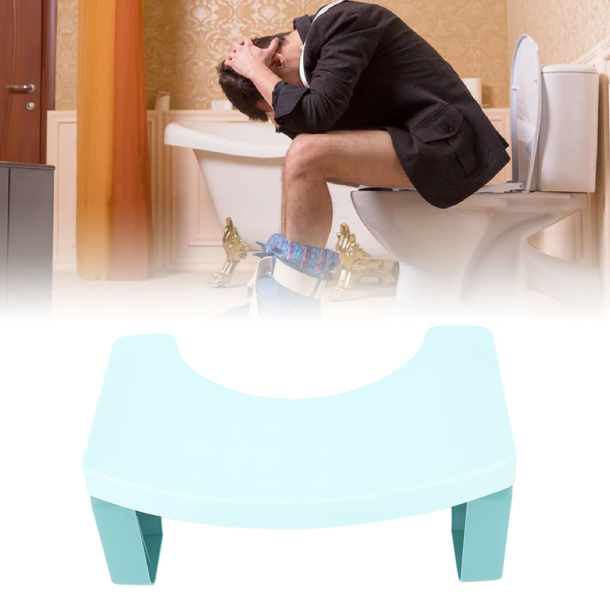 Foldable Toilet Potty Stool PP Portable Squatting Potty Foot Stool for Healthy Gifts Travel Green