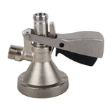G System Keg Coupler Stainless Steel Probe Brass G Type Home Brewin Beer Keg Tap Dispenser Distributor Coupler - Side View