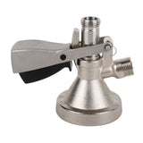 G System Keg Coupler Stainless Steel Probe Brass G Type Home Brewin Beer Keg Tap Dispenser Distributor Coupler - Close-Up Angle