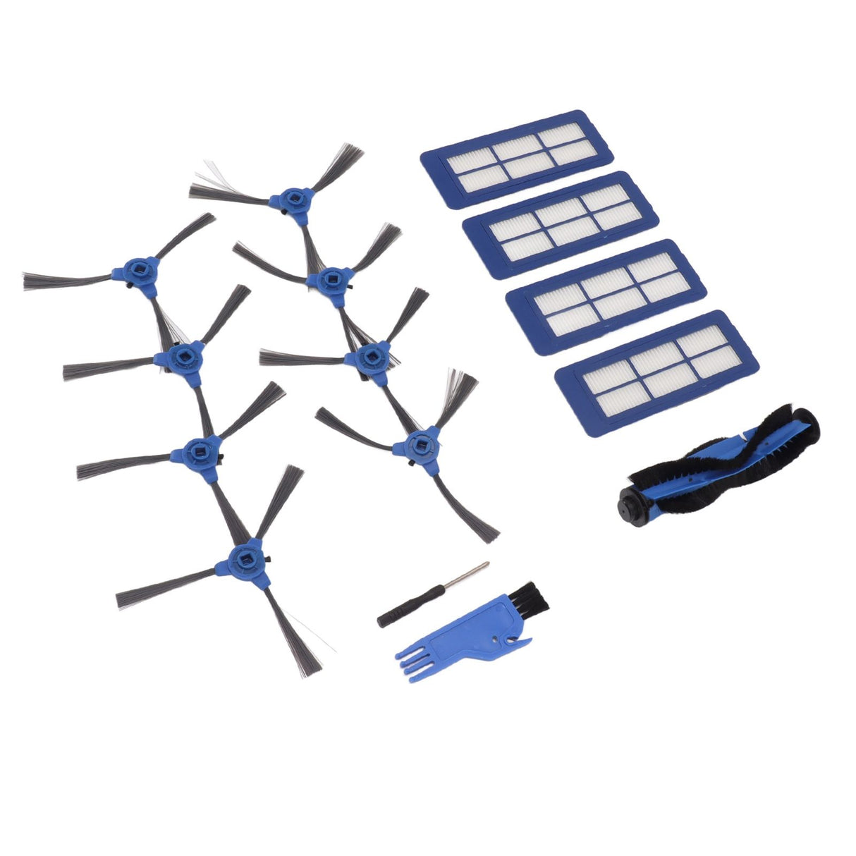 Sweeping Robot Main Side Brush Filter Screen Replacement Kit for RoboVac 11S Max 15C Max 30C Max G30 Edge G10 Hybrid