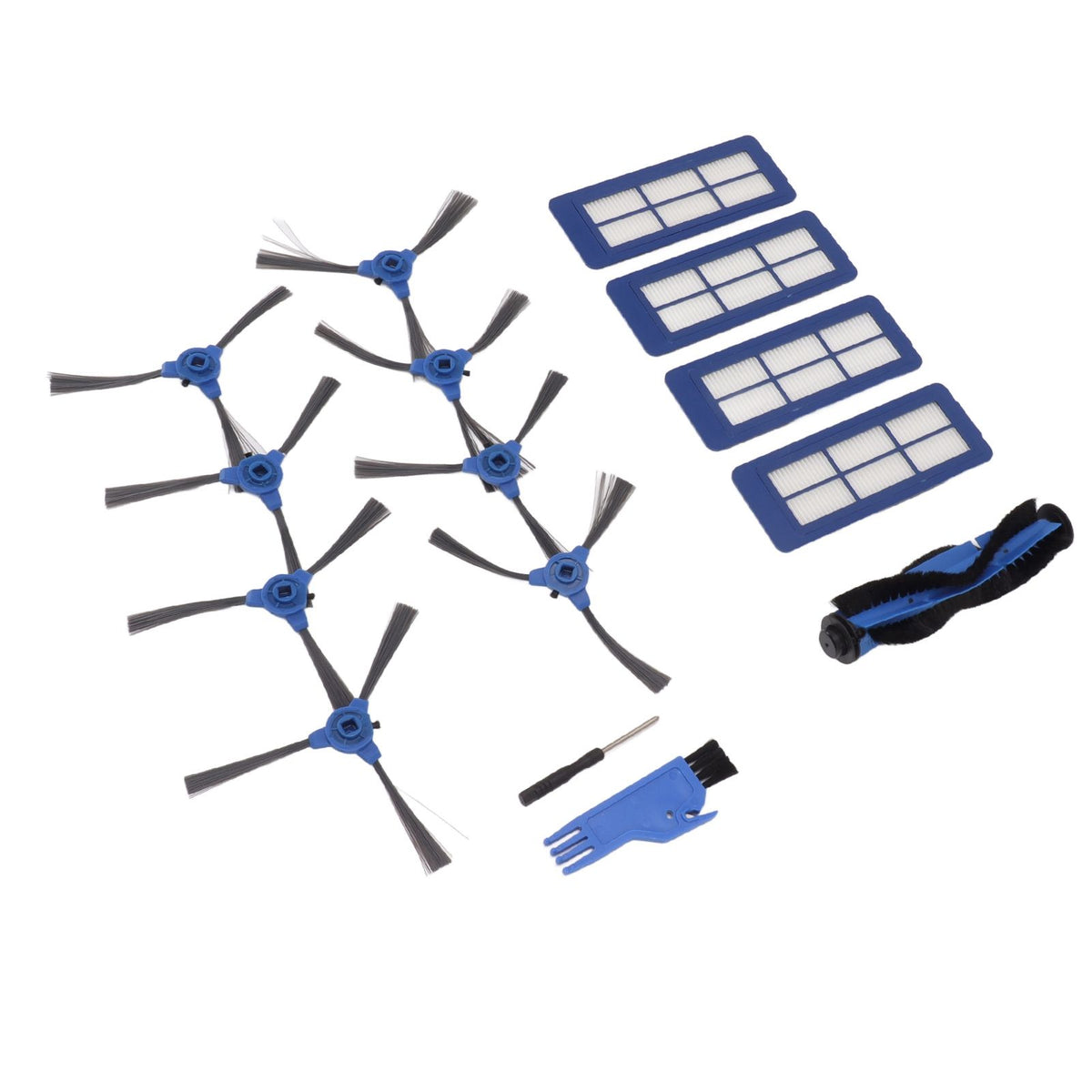 Sweeping Robot Main Side Brush Filter Screen Replacement Kit for RoboVac 11S Max 15C Max 30C Max G30 Edge G10 Hybrid