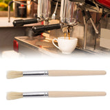 2Pcs Coffee Machine Cleaning Brush Wood Handle Coffee Grinder Cleaning Brush Cleaner Tool for Cafe Home Kitchen