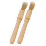 2 Pcs Coffee Grinder Cleaning Brush Wooden Tabletop Brush Cleaner for Bean Grain Coffee Tool
