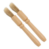 2 Pcs Coffee Grinder Cleaning Brush Wooden Tabletop Brush Cleaner for Bean Grain Coffee Tool