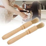 2 Pcs Coffee Grinder Cleaning Brush Wooden Tabletop Brush Cleaner for Bean Grain Coffee Tool