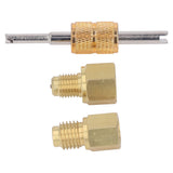 Copper Refrigerant Tank Adapter 1/2 ACME to 1/4 SAE 1/4 SAE to 1/2 ACME Refrigerant Tank Adapter Fittings - Top-Down View
