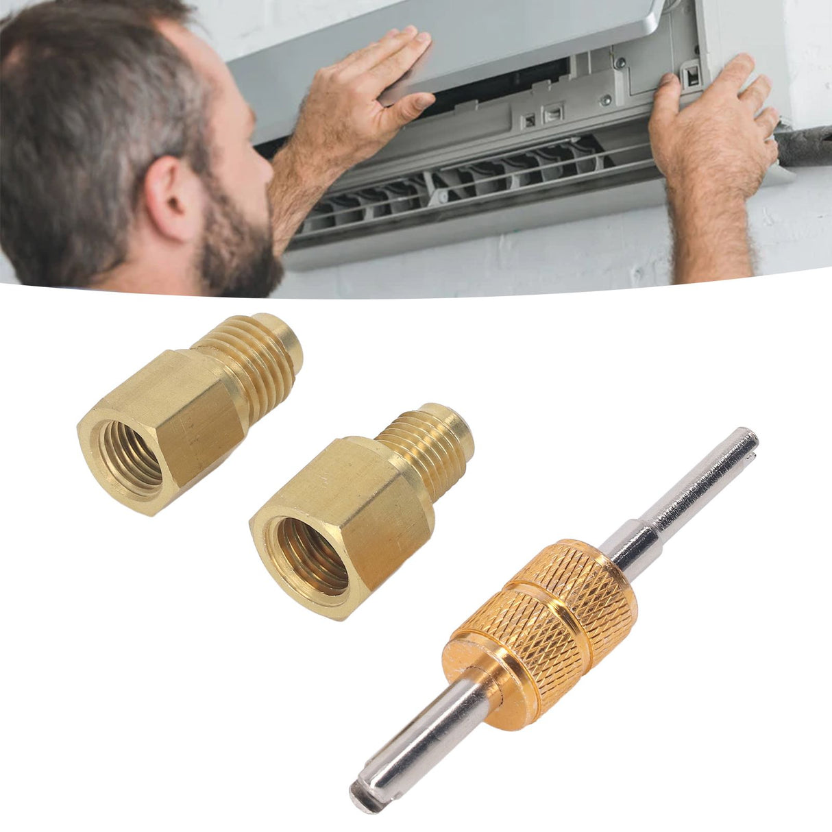 Copper Refrigerant Tank Adapter 1/2 ACME to 1/4 SAE 1/4 SAE to 1/2 ACME Refrigerant Tank Adapter Fittings