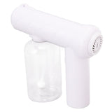 Nano Cleaning Sprayer Rechargeable Blue Light Portable Handheld Alcohol Atomizer for Home Garden School 380ml White - Front View