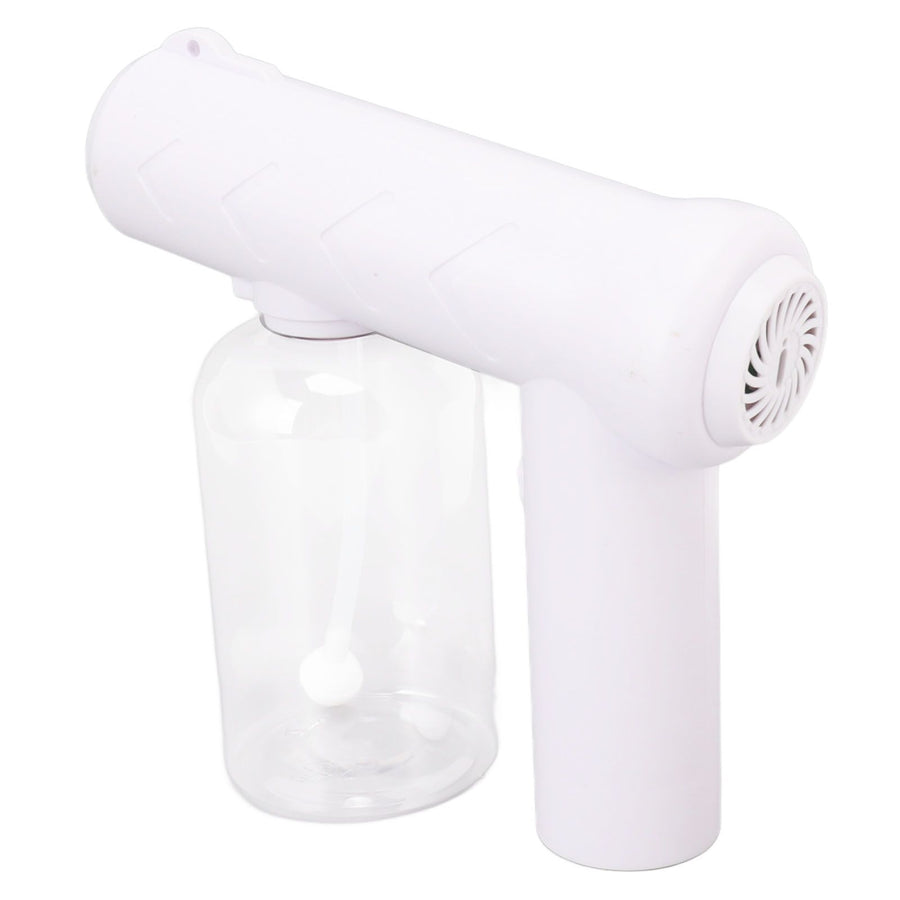 Nano Cleaning Sprayer Rechargeable Blue Light Portable Handheld Alcohol Atomizer for Home Garden School 380ml White