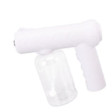 Nano Cleaning Sprayer Rechargeable Blue Light Portable Handheld Alcohol Atomizer for Home Garden School 380ml White