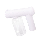 Nano Cleaning Sprayer Rechargeable Blue Light Portable Handheld Alcohol Atomizer for Home Garden School 380ml White