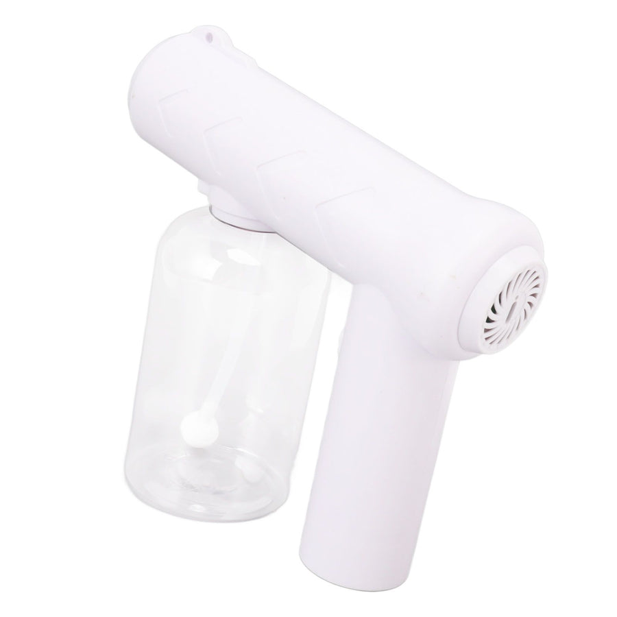 Nano Cleaning Sprayer Rechargeable Blue Light Portable Handheld Alcohol Atomizer for Home Garden School 380ml White