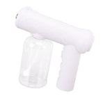 Nano Cleaning Sprayer Rechargeable Blue Light Portable Handheld Alcohol Atomizer for Home Garden School 380ml White