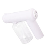 Nano Cleaning Sprayer Rechargeable Blue Light Portable Handheld Alcohol Atomizer for Home Garden School 380ml White - Rear View