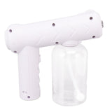 Nano Cleaning Sprayer Rechargeable Blue Light Portable Handheld Alcohol Atomizer for Home Garden School 380ml White