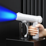 Nano Cleaning Sprayer Rechargeable Blue Light Portable Handheld Alcohol Atomizer for Home Garden School 380ml White - Extra Image