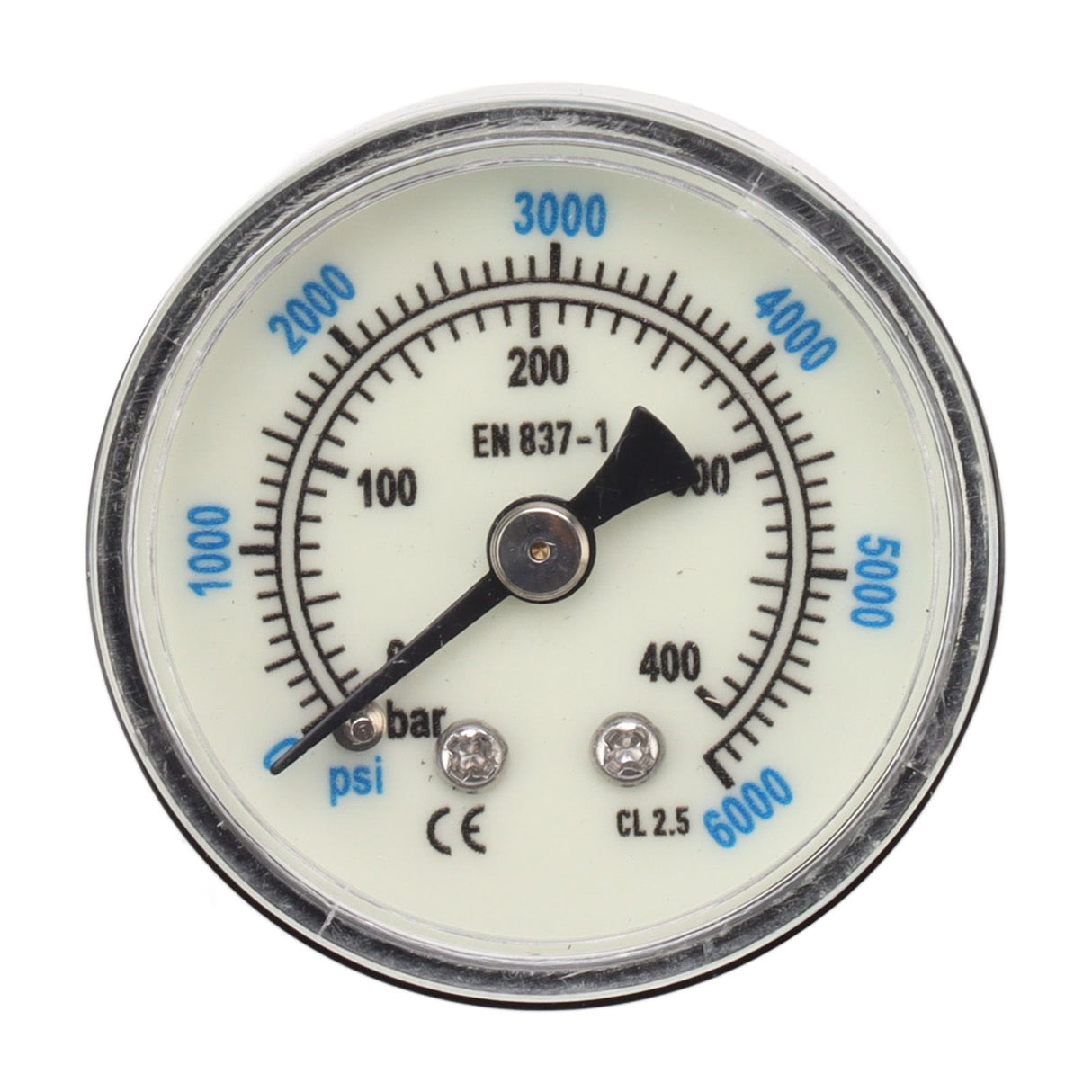 6000 Psi CO2 Pressure Gauge 1/8npt Thread Air Pressure Gauge Double Scale Luminous Carbon Dioxide Meter