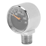 2000psi Pressure Gauge 1/8NPT Mount CO2 Cylinder Filling Pressure Meter for CO2 Gas Tank Keg Black - Rear View