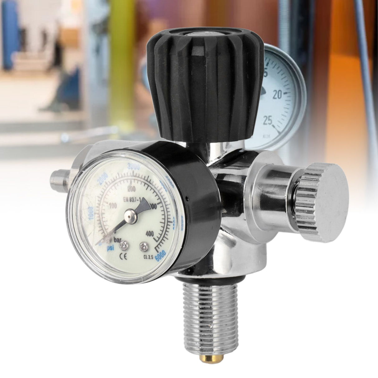 6000psi 400Bar Diving Tank Pressure Gauge M18x1.5 Scuba Diving Tank Pressure Gauge Double Scale Luminous Meter