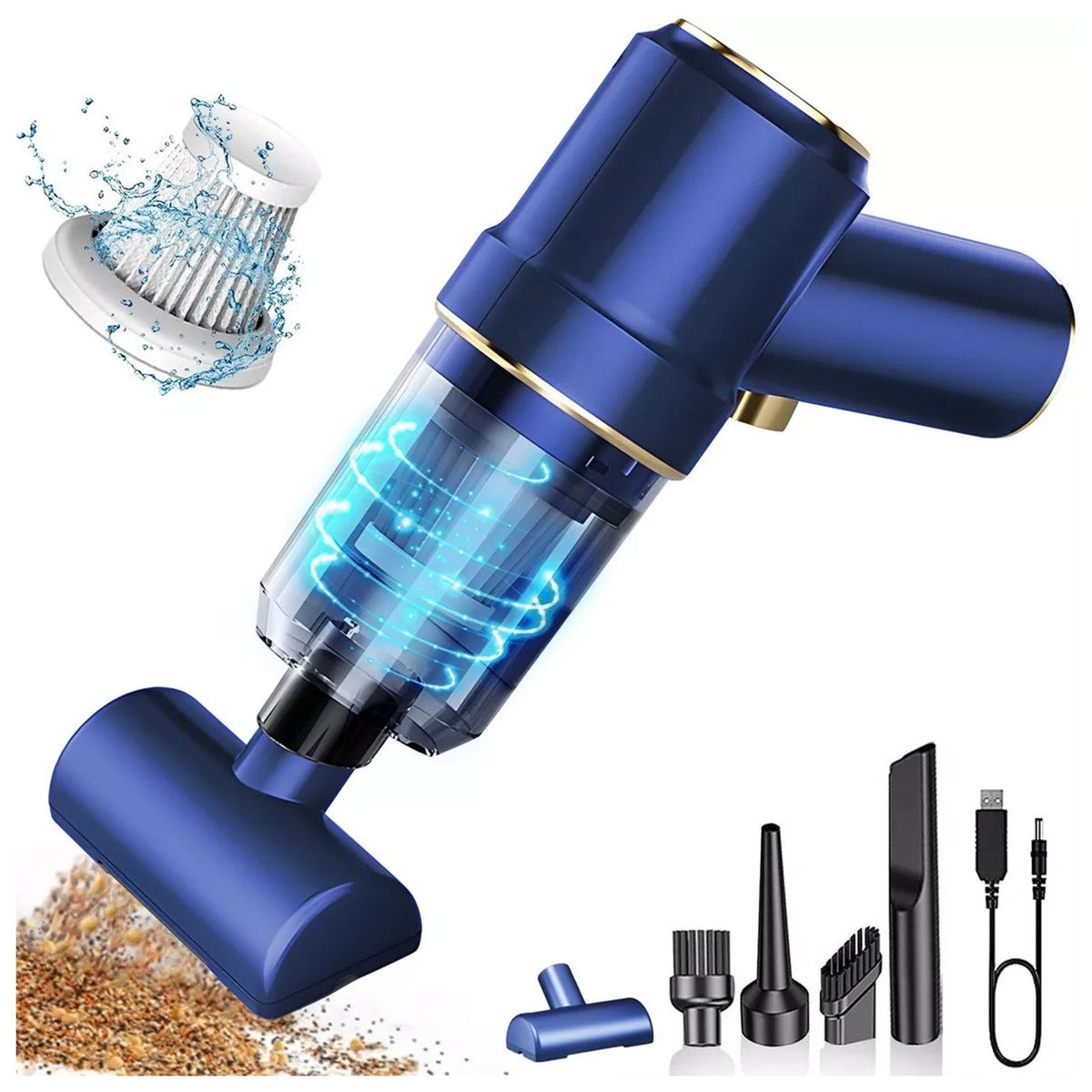 Car Vacuum Cleaner High Suction Power Wet and Dry Rechargeable Portable Handheld Mini Vacuum Cleaner for Home and Cars