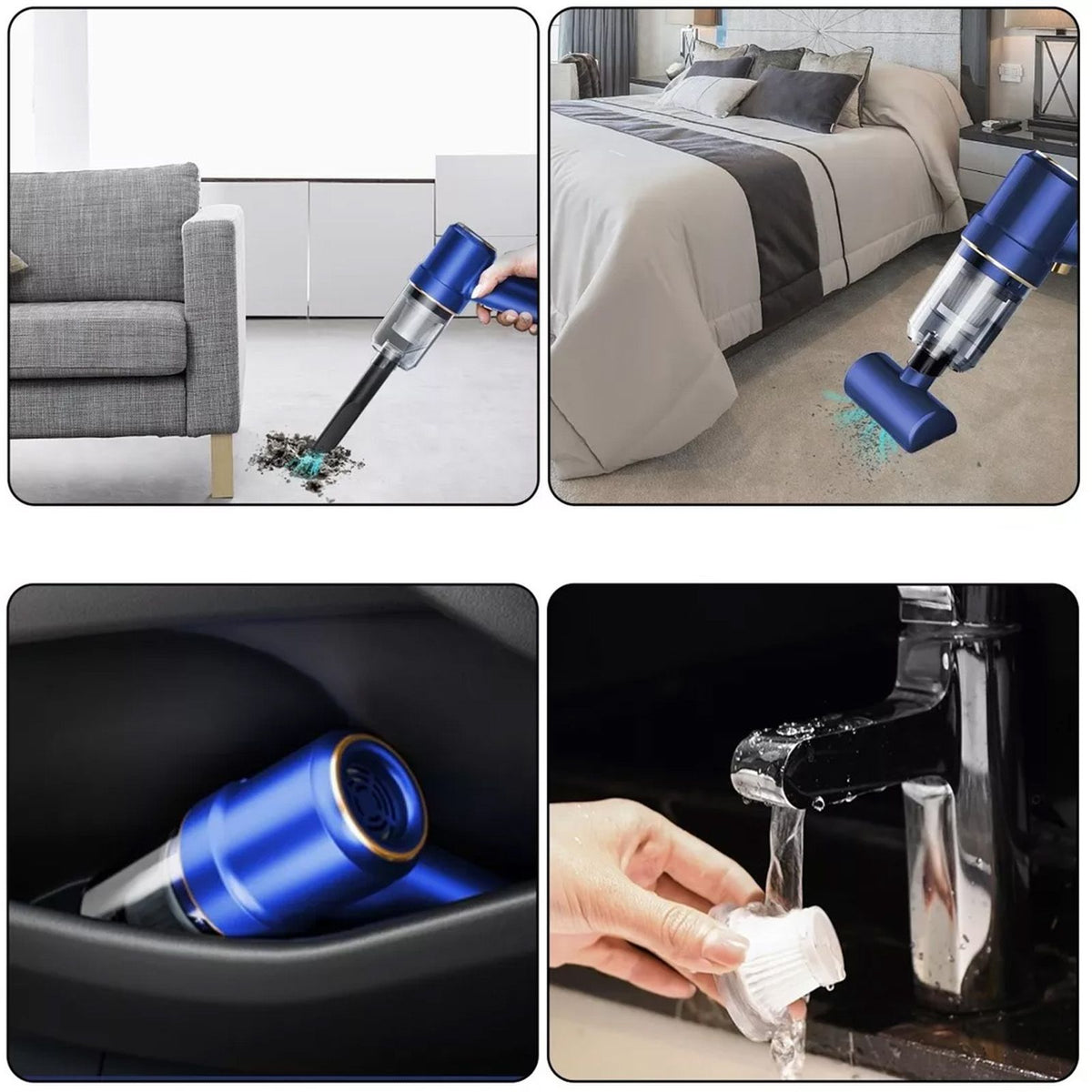 Car Vacuum Cleaner High Suction Power Wet and Dry Rechargeable Portable Handheld Mini Vacuum Cleaner for Home and Cars