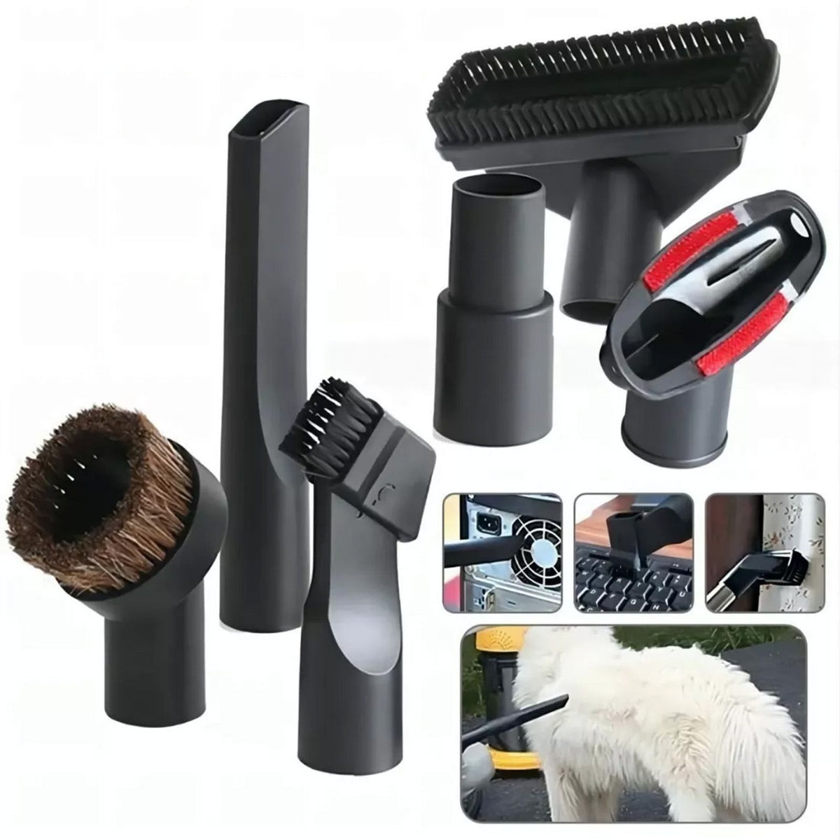 Vacuum Cleaner Accessories Replacement Brush Nozzle Vacuum Cleaning Kit for Floor Sofa Car 6pcs