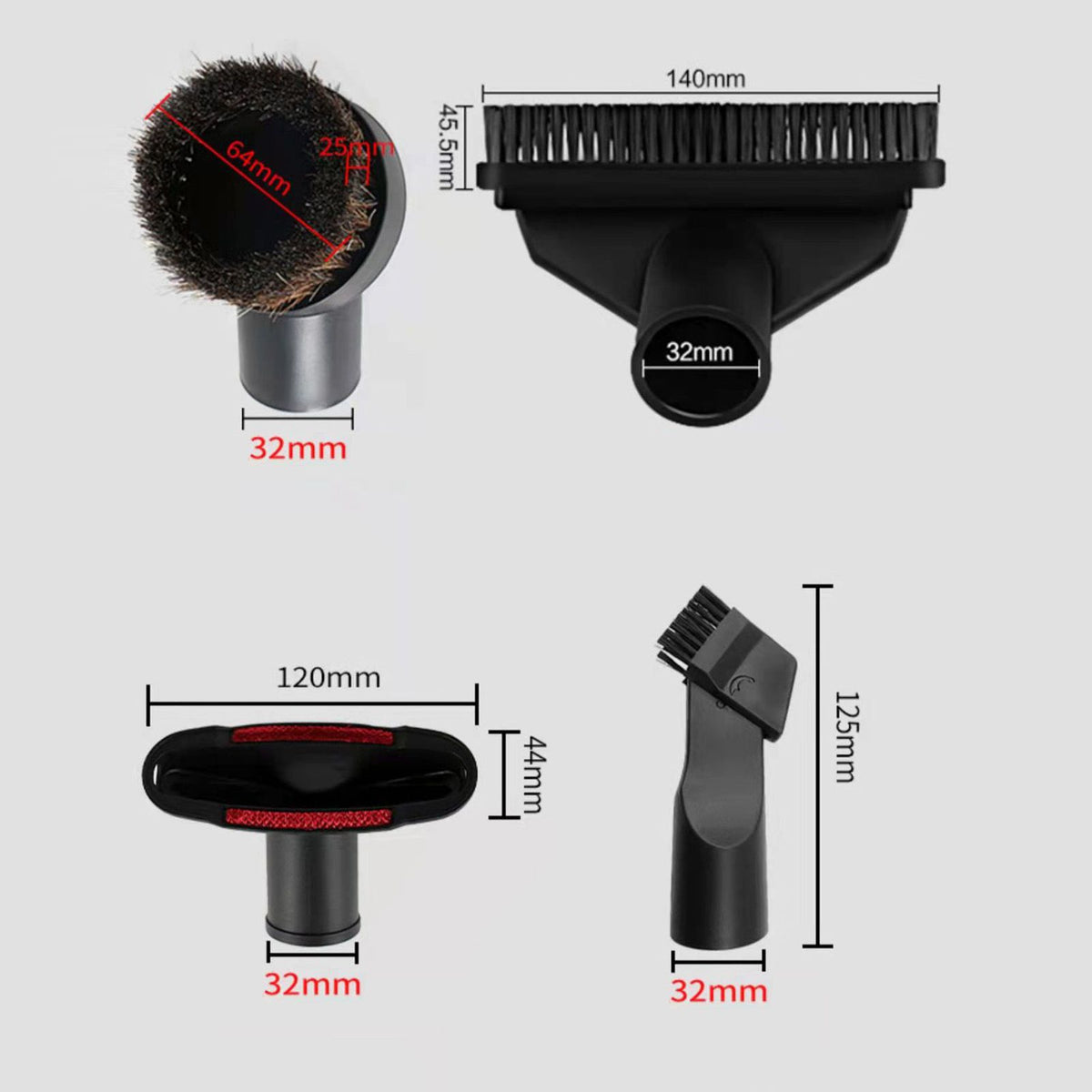 Vacuum Cleaner Accessories Replacement Brush Nozzle Vacuum Cleaning Kit for Floor Sofa Car 6pcs