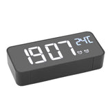 LED Mirror Digital Alarm Clock Large Screen Intelligent Brightness Adjust Snooze Function Power Off Memory 13 Songs for Home