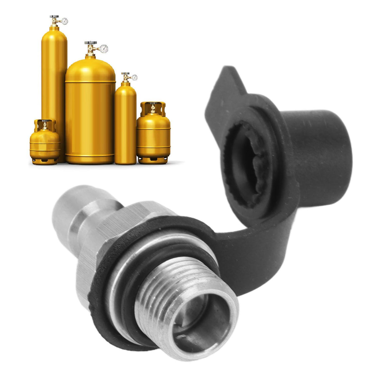CO2 Inflation Connector M10x1 Male Stainless Steel Soda Water Bottle Parts with Gasket