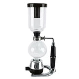 Hand Brewed Coffee Maker Siphon Type Stainless Steel Base Classic Coffee Machine for Home Office - Top-Down View
