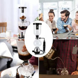Hand Brewed Coffee Maker Siphon Type Stainless Steel Base Classic Coffee Machine for Home Office - Rear View